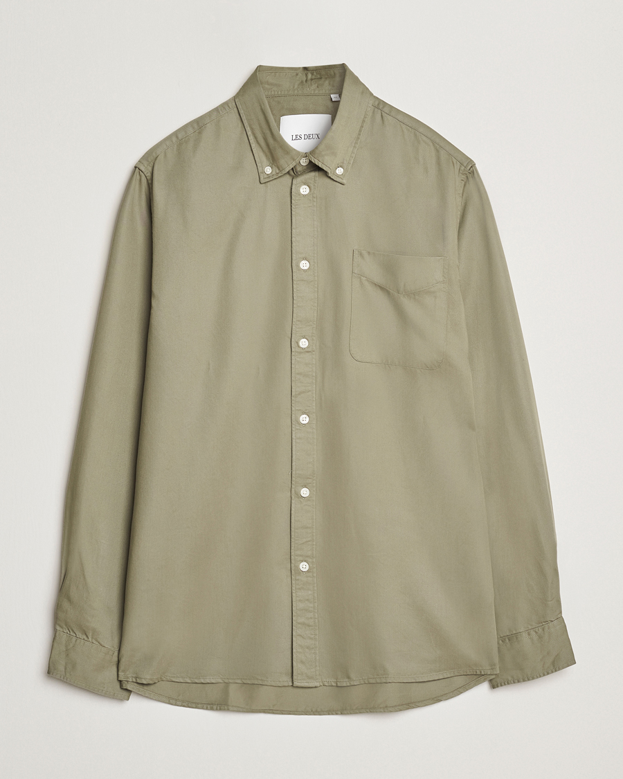 Les Deux Kent Tencel Shirt Lichen Green