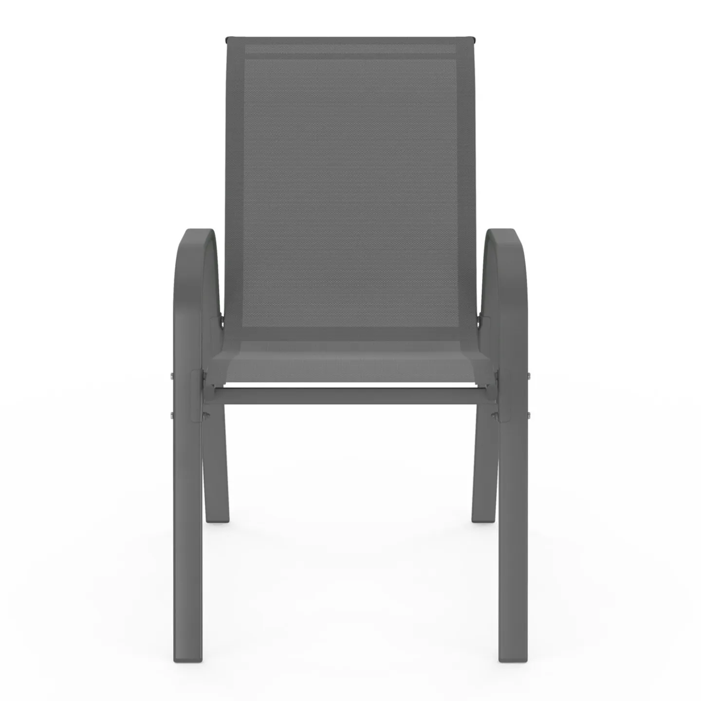Lot de 4 chaises de jardin LYMA métal et textilène empilables mix color gris, noir et bleu