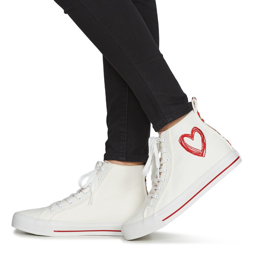 Desigual - BETA HEART - Blanc / Rouge