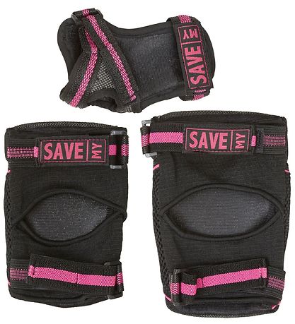 Save My Bones Schutzset - Schwarz/Pink