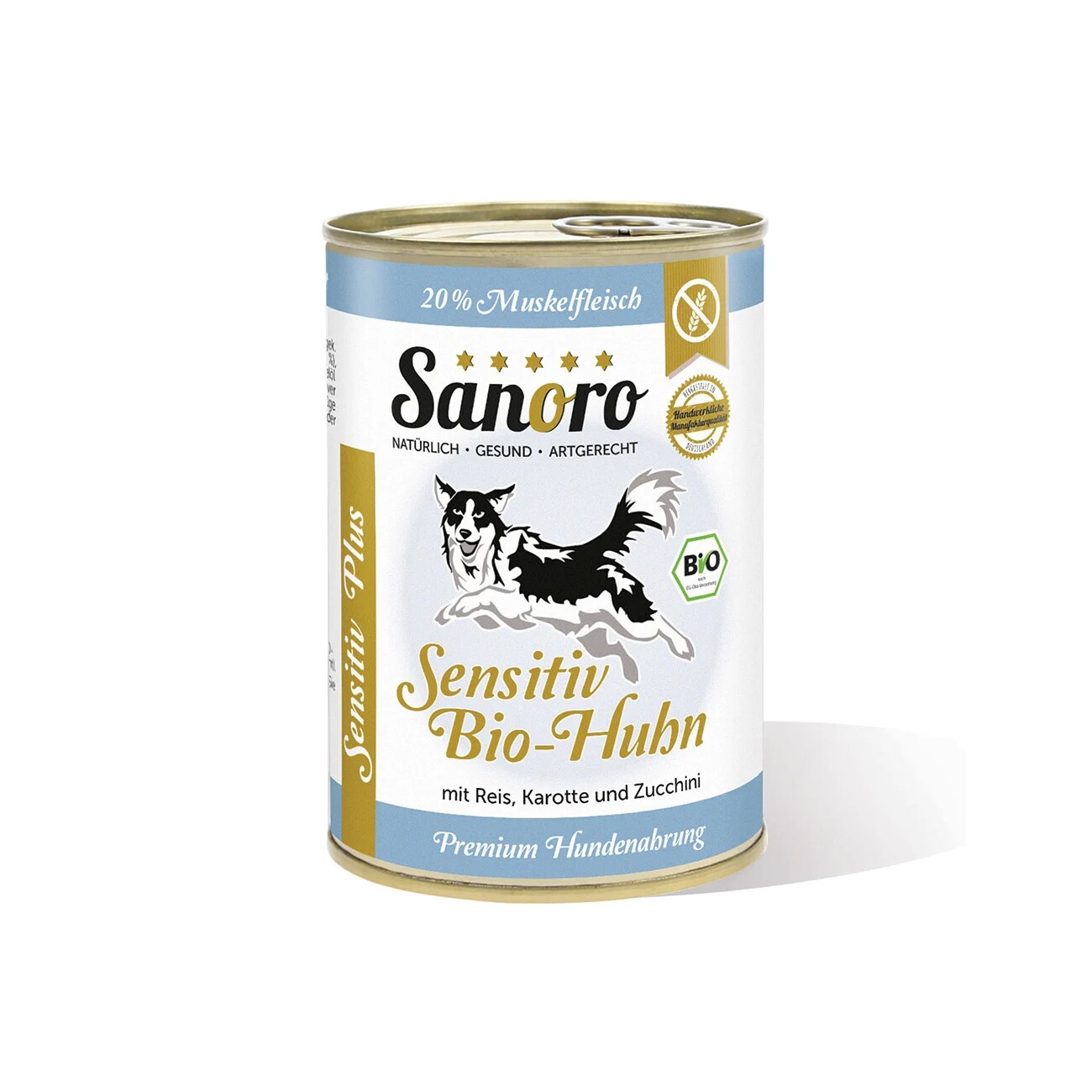 Sanoro Sensitiv PLUS Bio-Huhn mit Bio-Reis und Bio-Karotte 12x400g