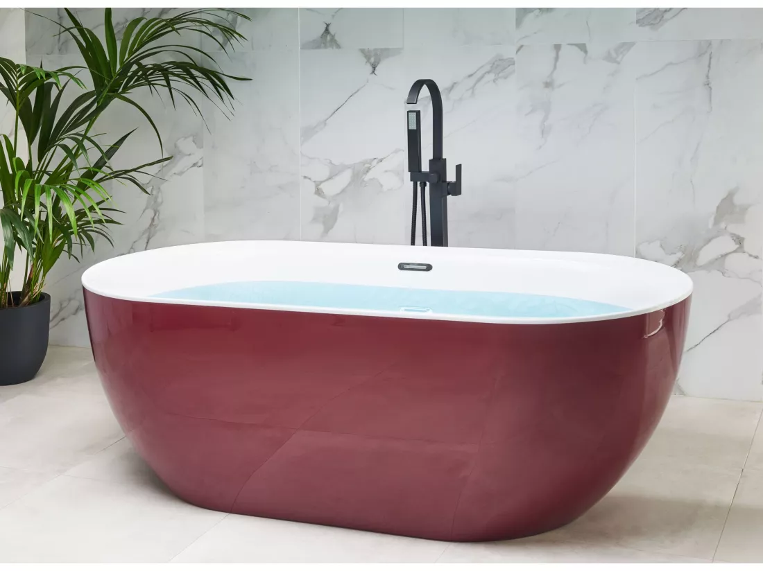 Baignoire îlot rouge bordeaux 170 x 80 cm CARRERA