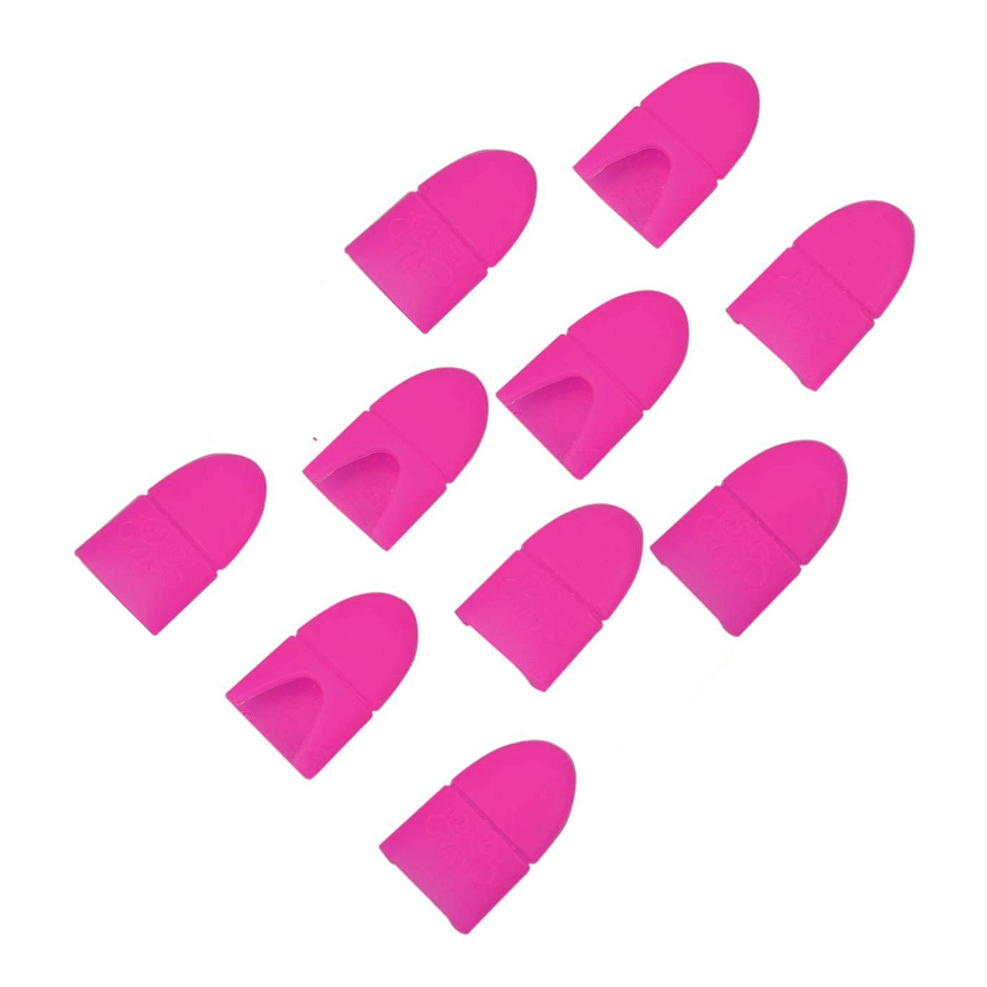 (10er Set) Silikon Nagel Lack Entferner Kappen Soak Off Hütchen - Pink