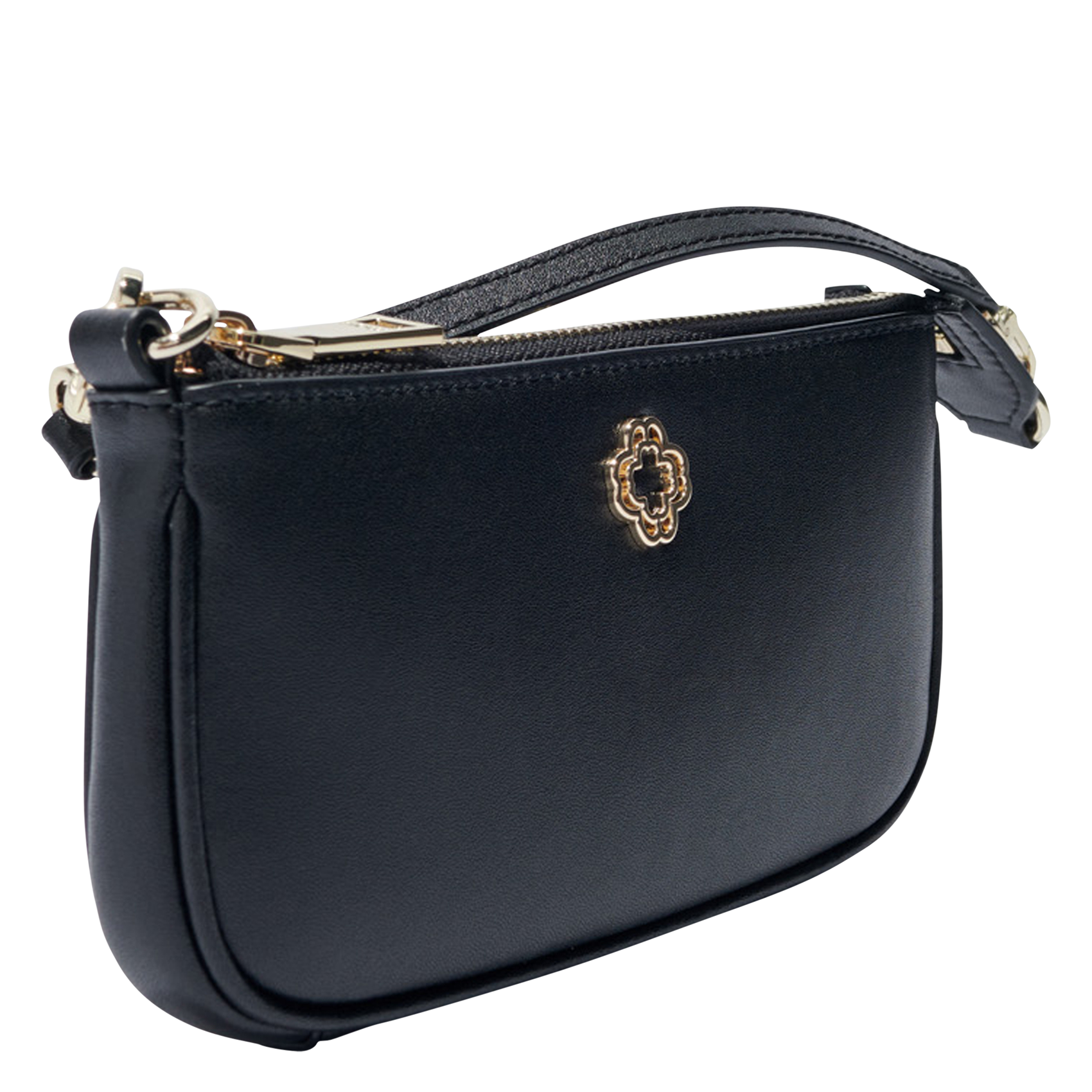 Pochette en cuir lisse | Noir