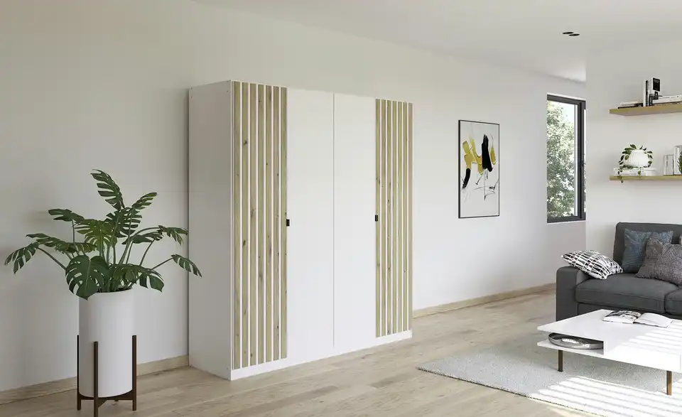 Drehtürenschrank Genua Weiß 4 Stück ohne Spiegel