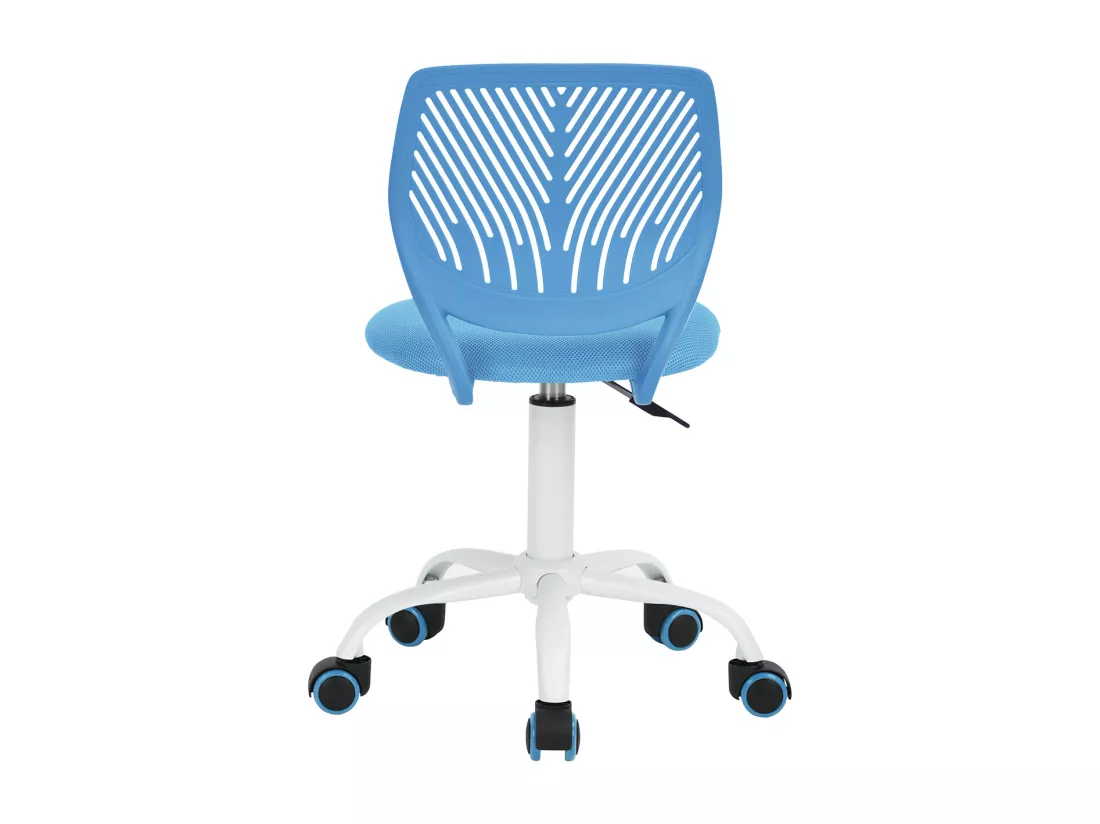 URBAN MEUBLE Chaise de bureau pivotante bleu, dossier ergonomique, revêtement en maille, hauteur réglable, style moderne, pour la maison et le bureau