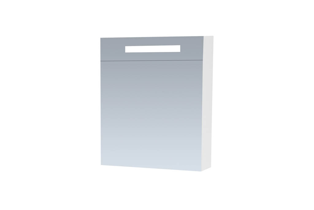 Brauer Promise Deluxe spiegelkast 60cm met linksdraaiende deur en verlichting wit mat