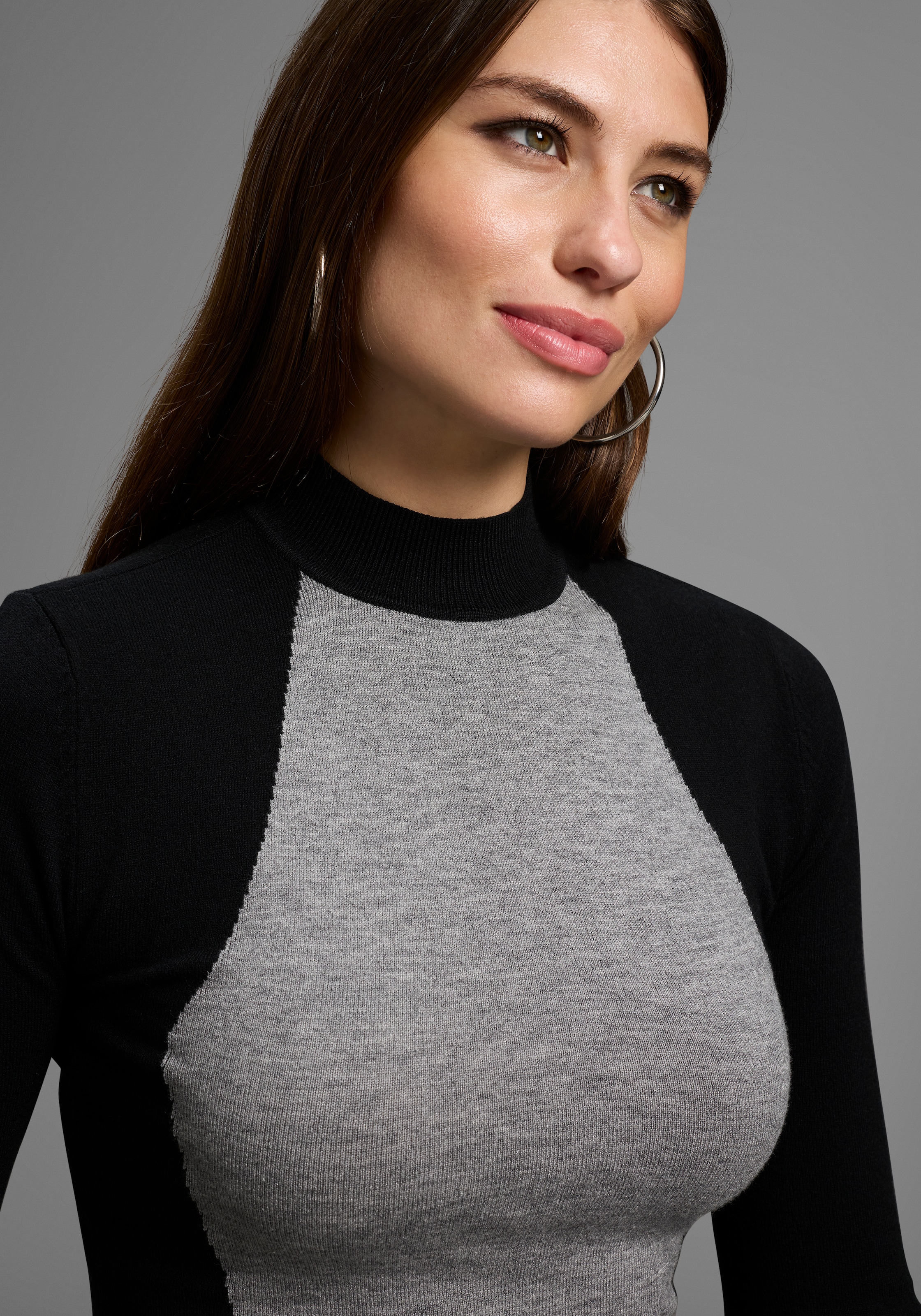 Bruno Banani Rollkragenpullover , figurschmeichelndes Colorblocking - NEUE KOLLEKTION
