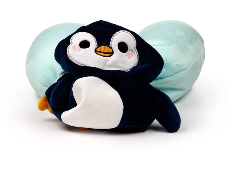 Sombo Reisekissen Plüsch 2 in 1 Pinguin Plüsch Memory Foam Reisekissen
