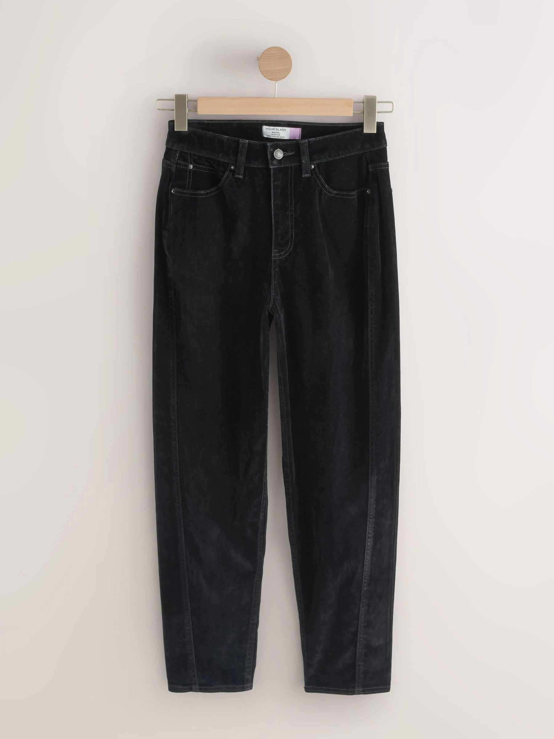 Zwart - Hourglass N. Premium gevlokte comfortabele stretchy Denim Jeans