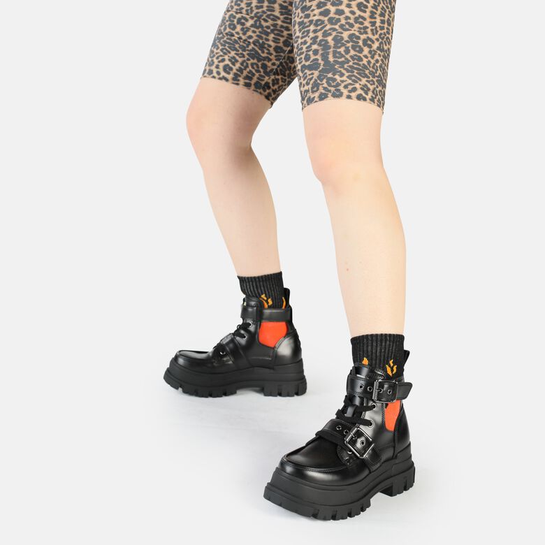 Aspha Bike Bottines à talon vegan, noir