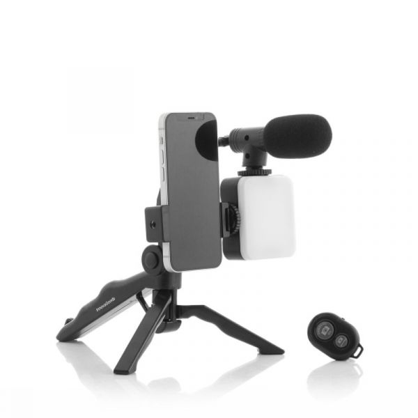 Innovagoods Kit Vlogging com Luz, Microfone e Comando Plodni (6 Peças)