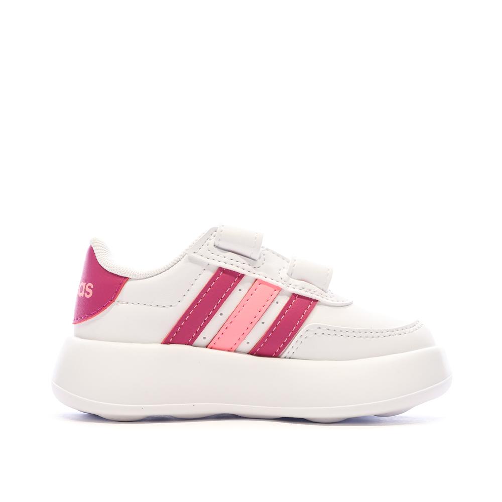 Adidas Baskets Blanc/Rose Enfant Adidas Advantage Cf I