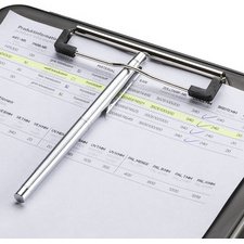 Porte-bloc avec compartiment 'the clip', A4, gris
