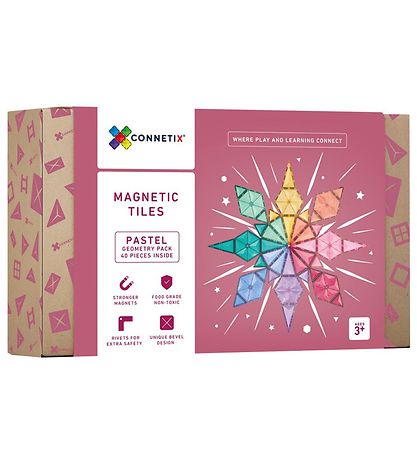 Connetix Magnets?t - 40 Dele - Pastel Geometry