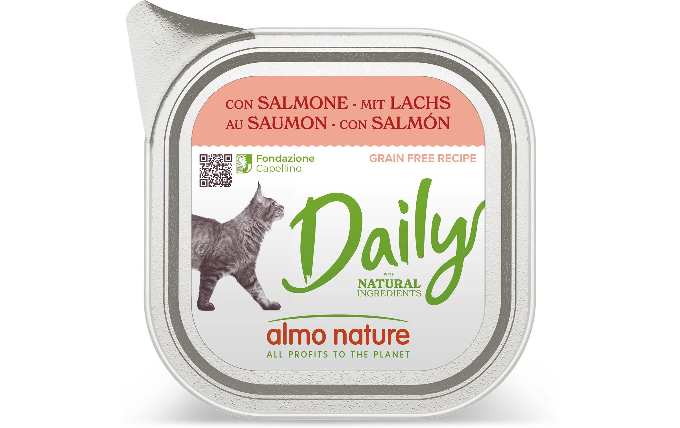 Nassfutter Daily mit Lachs 100gAlleinfuttermittel für ausgewachsene Katzen