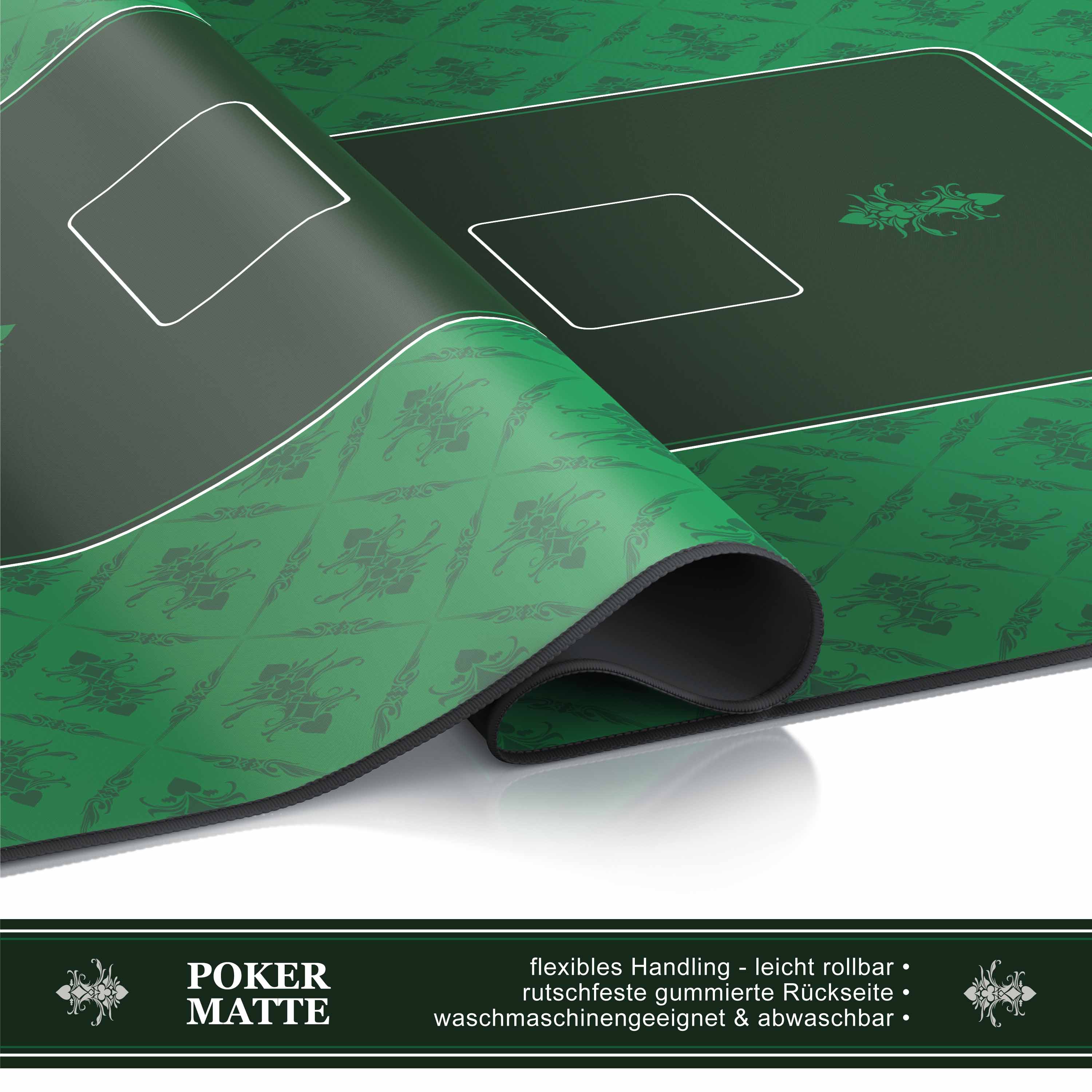 CSL Pokermatte XL Tischauflage für Poker 100 x 60cm / Kartenspiel Matte / Pokertisch Auflage
