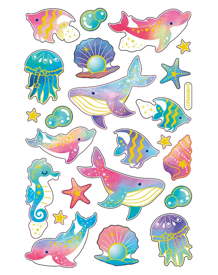 Epoxy-Sticker UNDER WATER 23-teilig in bunt