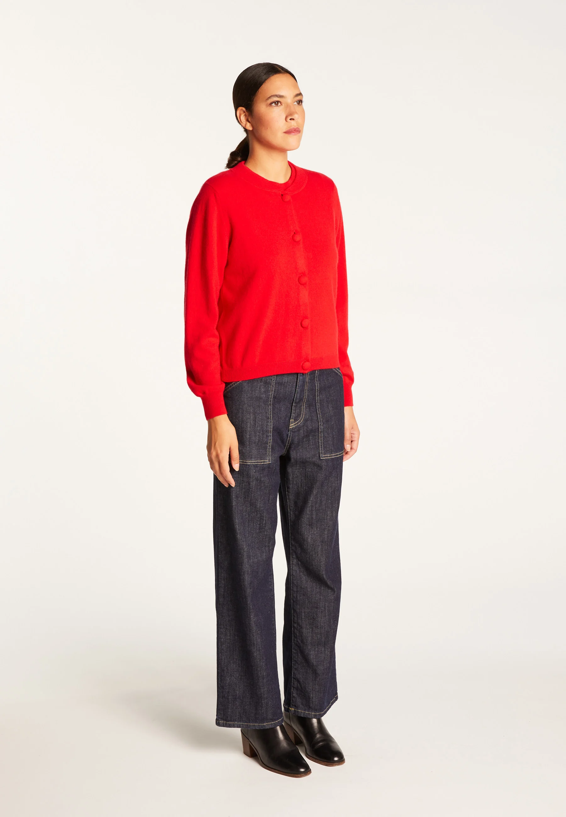 AURAAH24 - Cardigan boutonné en cachemire | Rouge