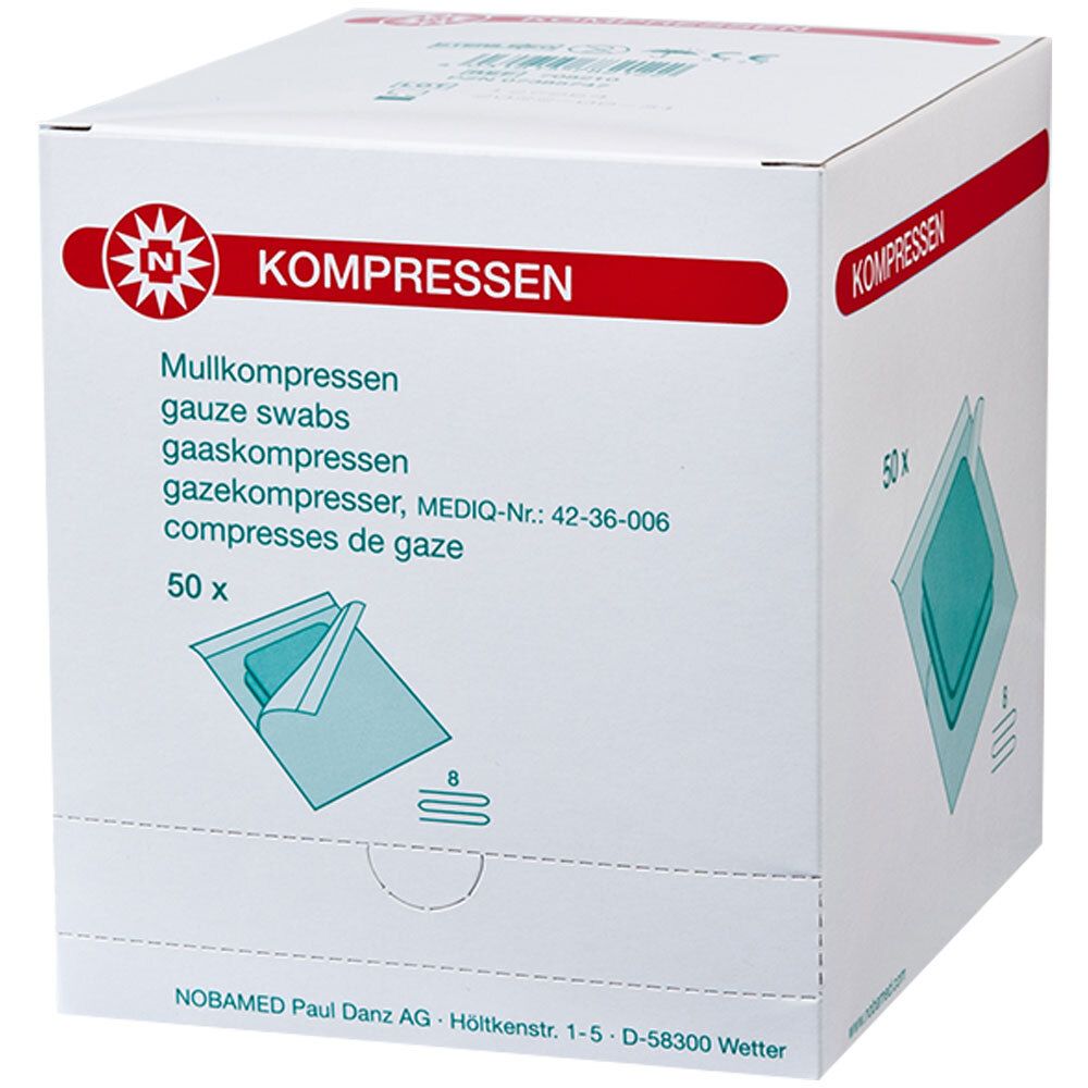 NOBAMED® Mullkompressen 8 fach 7,5  x 7,5 cm steril