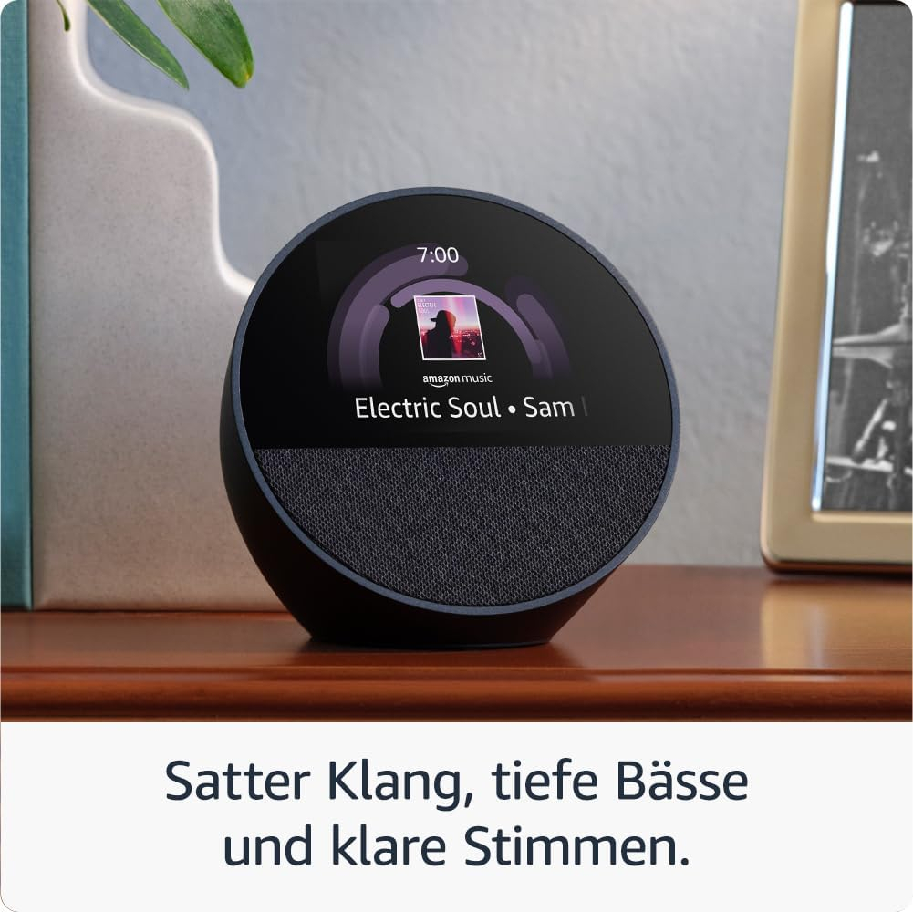Echo Spot (2024) Smarter Wecker mit WLAN / Bluetooth und Sprachsteuerung via Amazon Alexa (B0C2RSK776) - Weiss