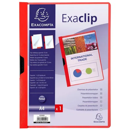 Exacompta Klemmmappe Euro Clip, A4, rot
