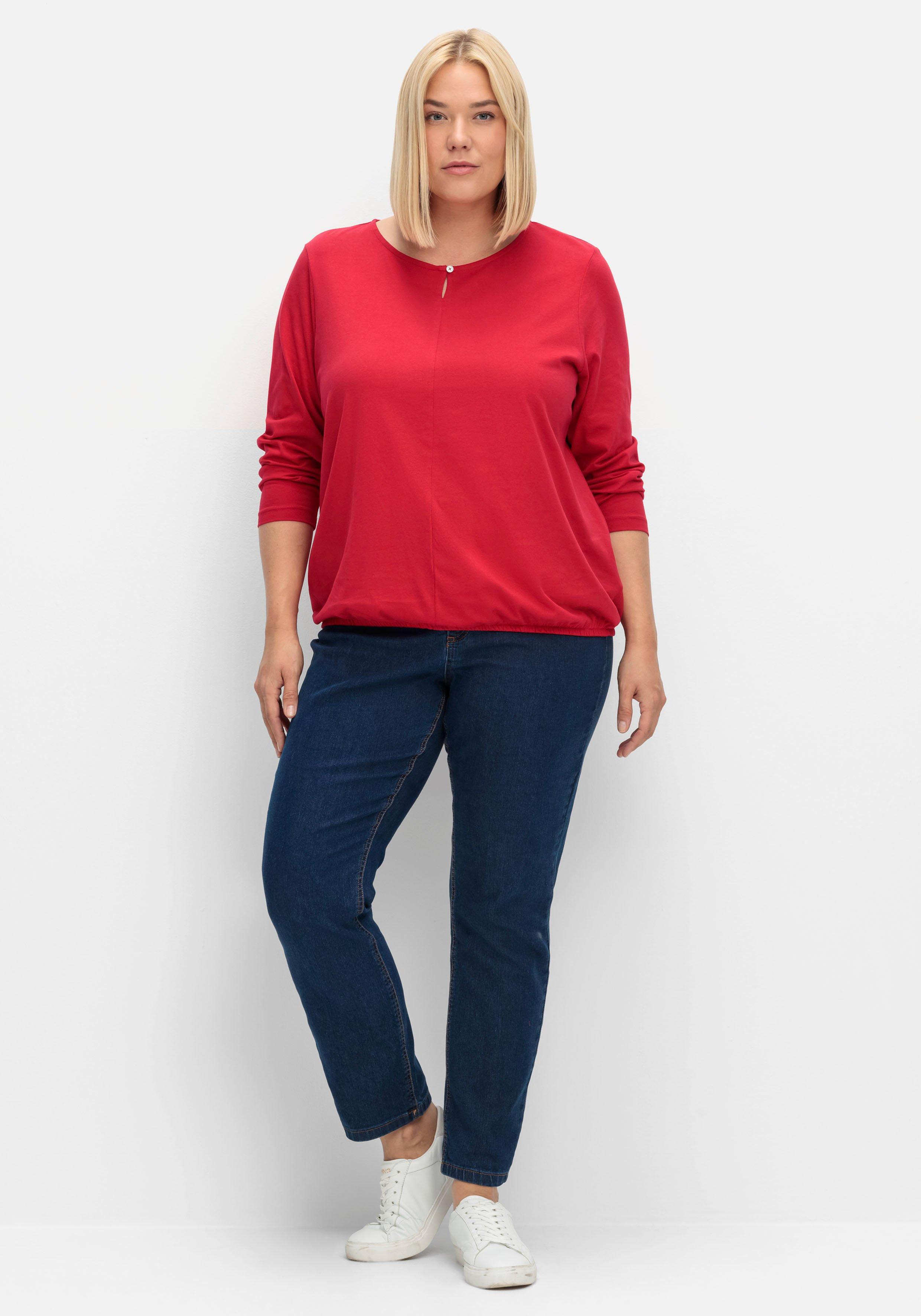 Langarmshirt mit Gummizug am Saum