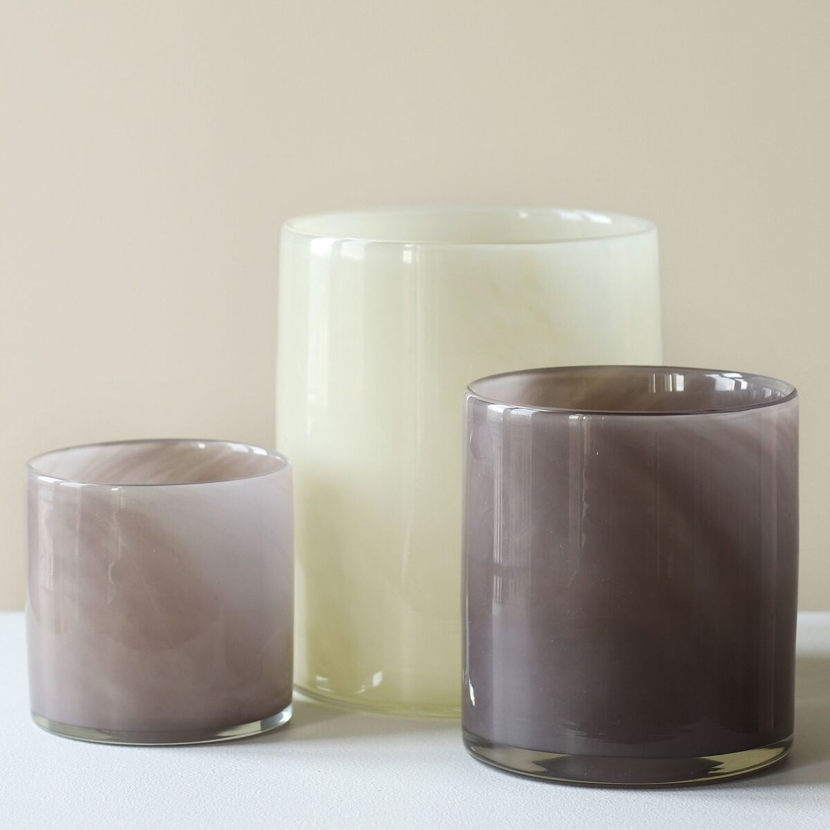 Lyric telysholdere, 3 stk, purple/grey/linen