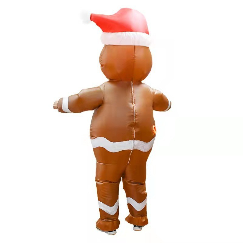 (170-180cm) Christmas Erwachsenen Kostüm Aufblasbare Weihnachts Verkleidung für Motto Partys - Lebkuchenmann