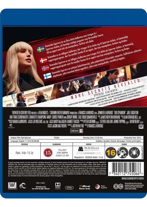 Red Sparrow (Jennifer Lawrence) (Blu-Ray)