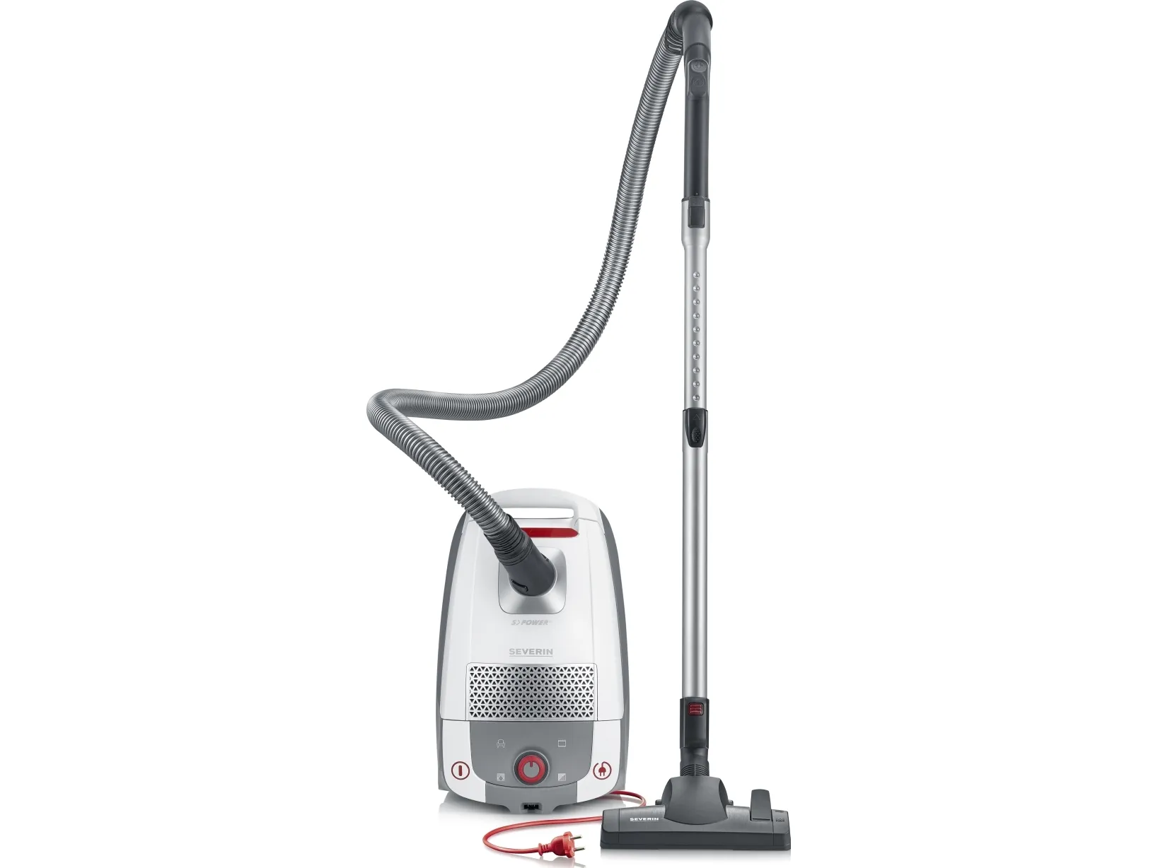 SEVERIN S'POWER BC 7047 - Støvsuger - beholder - pose - 850 W - hvid/rød