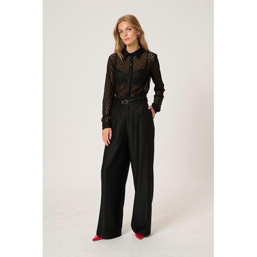 My Essential Wardrobe ViolaMW Lace Skjorte, Black, 42