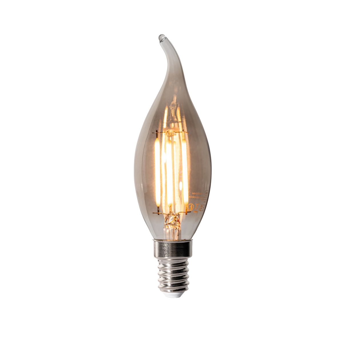 Set van 5 E14 dimbare LED lampen BXS35 smoke 4W 300 lm 2200K