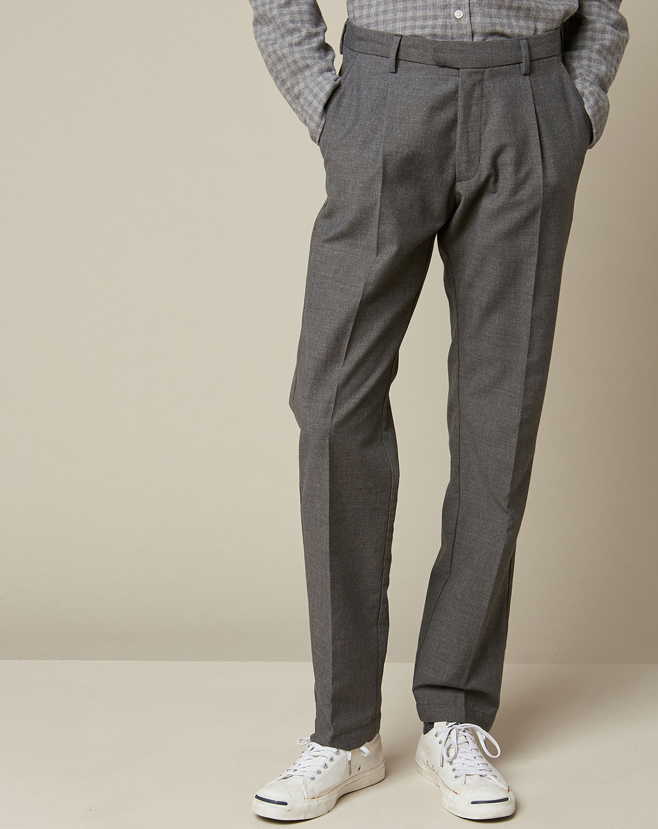 Hartford Pantalon en Coton & Laine Teddy gris