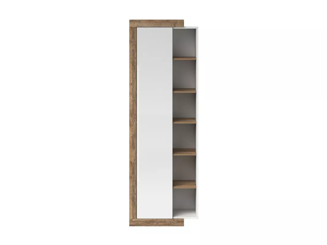 Vitrine design coloris chêne et blanc brillant collection SINATRA.