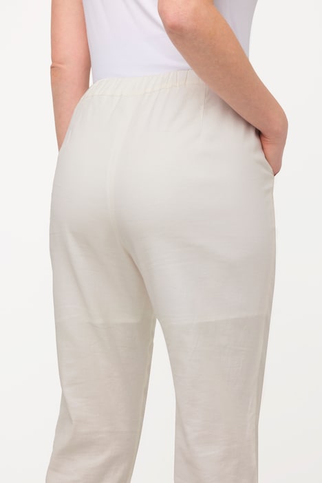 Hose, Leinenmix, Saumschlitze, Elastikbund