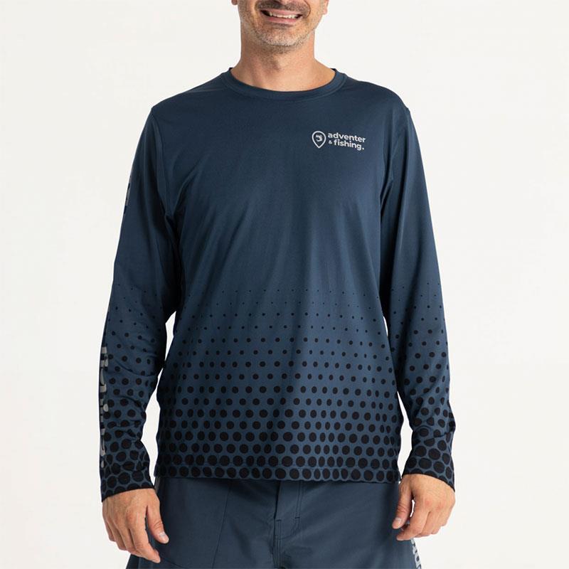 Tee Shirt Manches Longues Homme Adventer & Fishing Bozed Anti Uv - Marine
