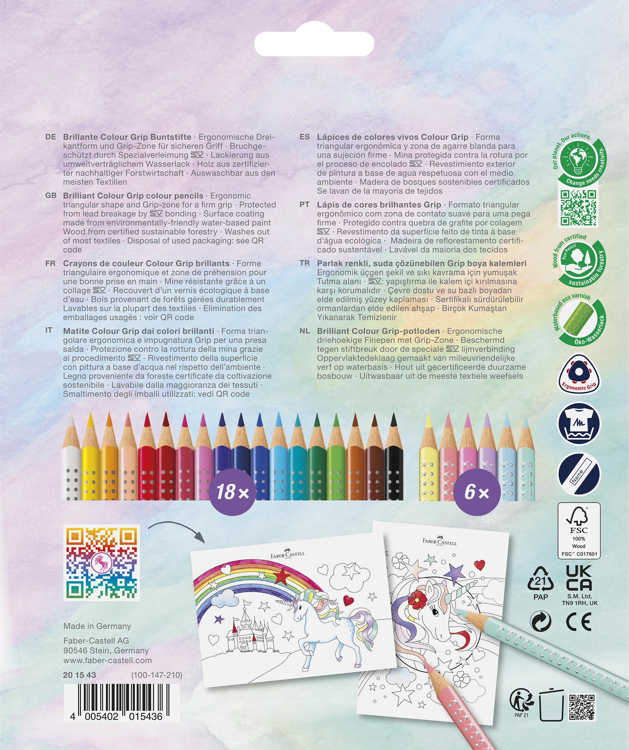 Faber-Castell - CP Colour Grip Enhjørning 18+6