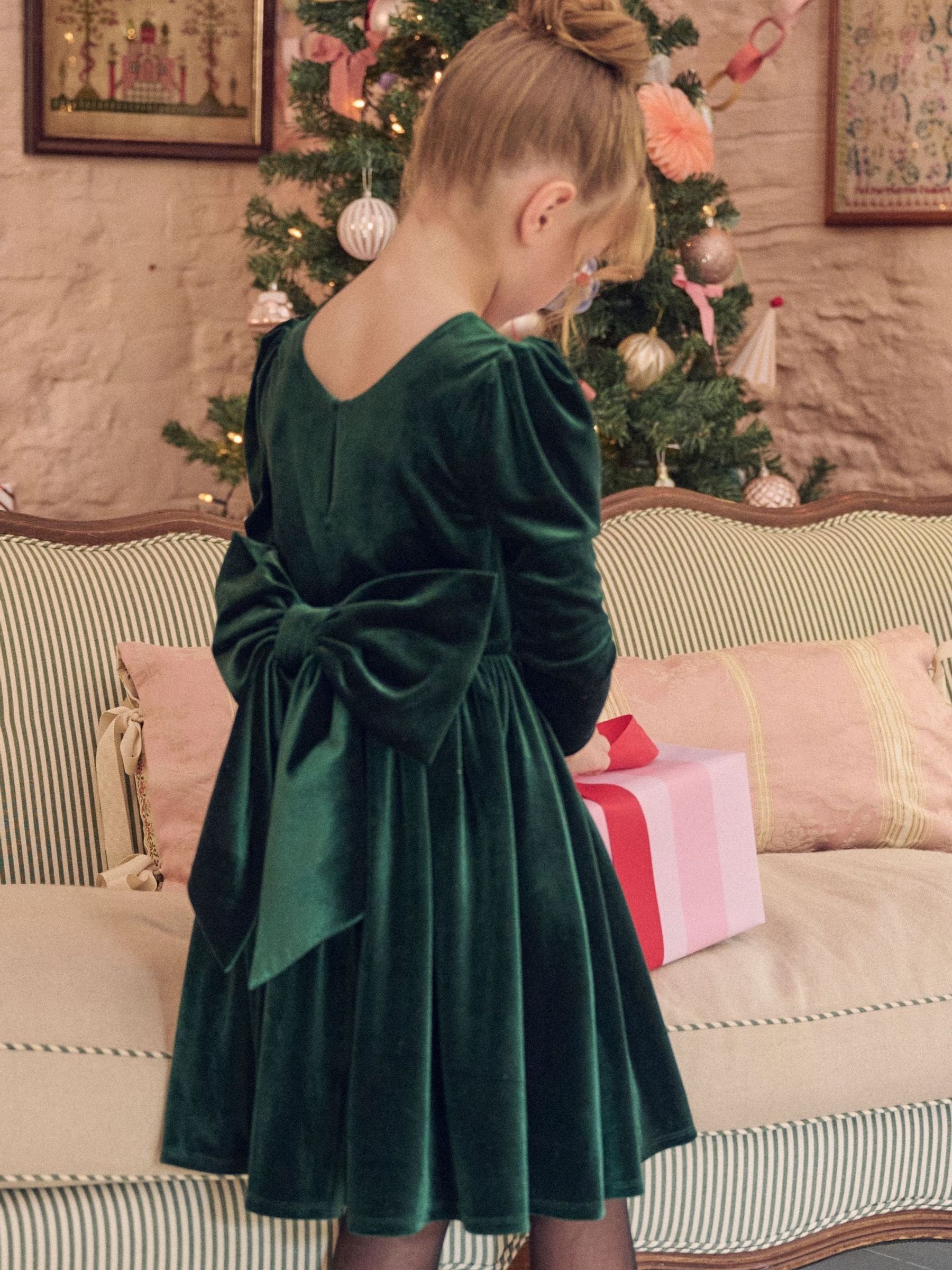 Angel & Rocket Grace Velvet Bow Back Dress