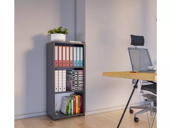 Étagère de bureau en bois Étagère à dossiers Ulas 3f