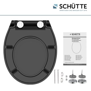 SCHÜTTE WC-Sitz Slim Black Duroplast Absenkautomatik Schnellverschluss
