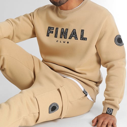 Sweat Crewneck Broderie Damier 1100 Beige