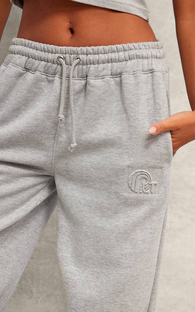 Gris Chiné Jogging À Cordon Avec Motif En Relief