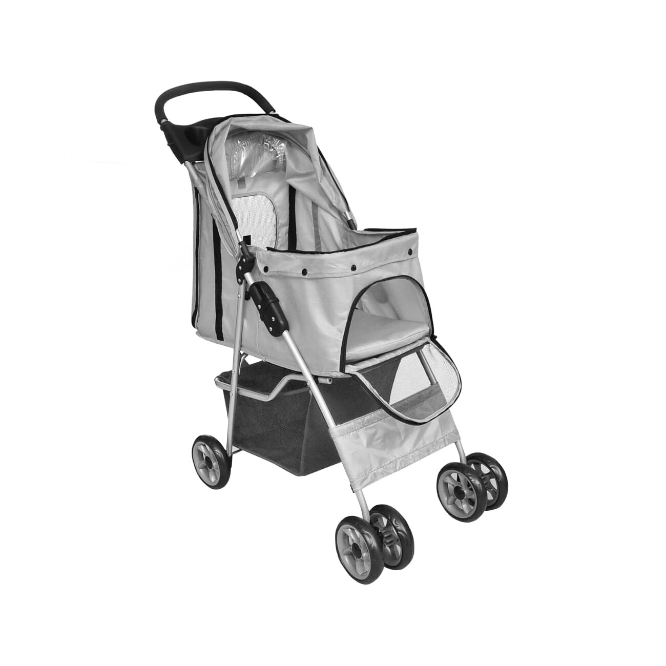 VidaXL Hundetransporter 37x80x99 (B x T x H) grau