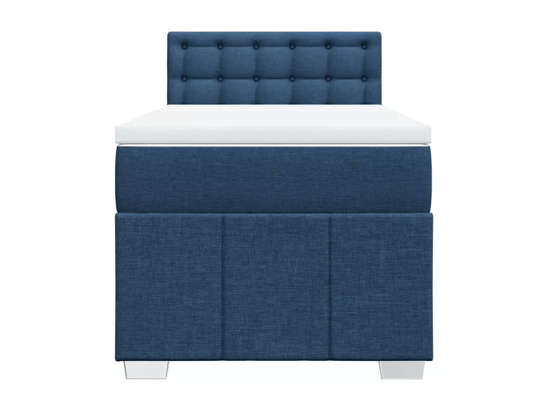 Sommier à lattes de lit avec matelas Bleu 90x190 cm Tissu