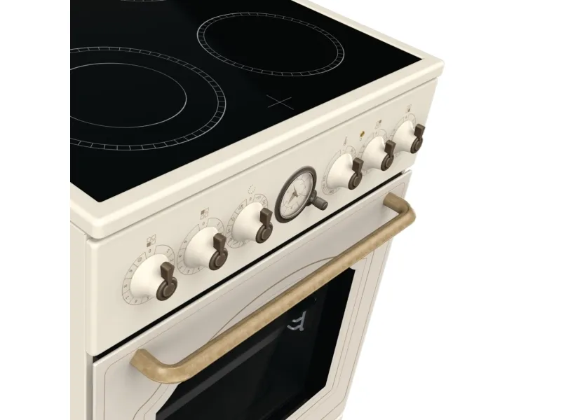 Gorenje Classico GECS5B70CLI - Komfur - med dampfunktion - fritstående - bredde: 50 cm - dybde: 59.4 cm - højde: 85 cm - med selv-rengøring - elfenben