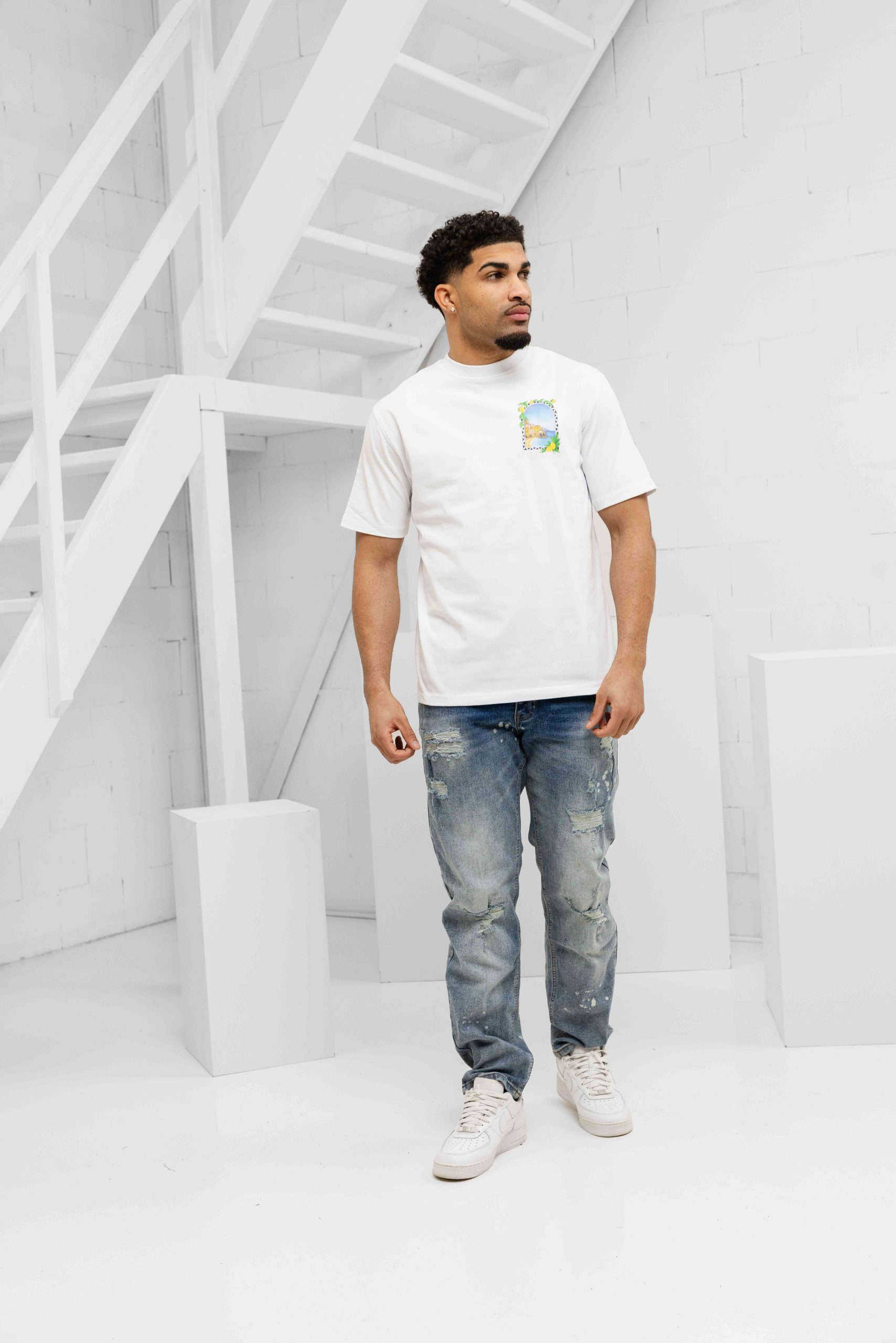 Malelions Amalfi Window T-Shirt Heren Wit