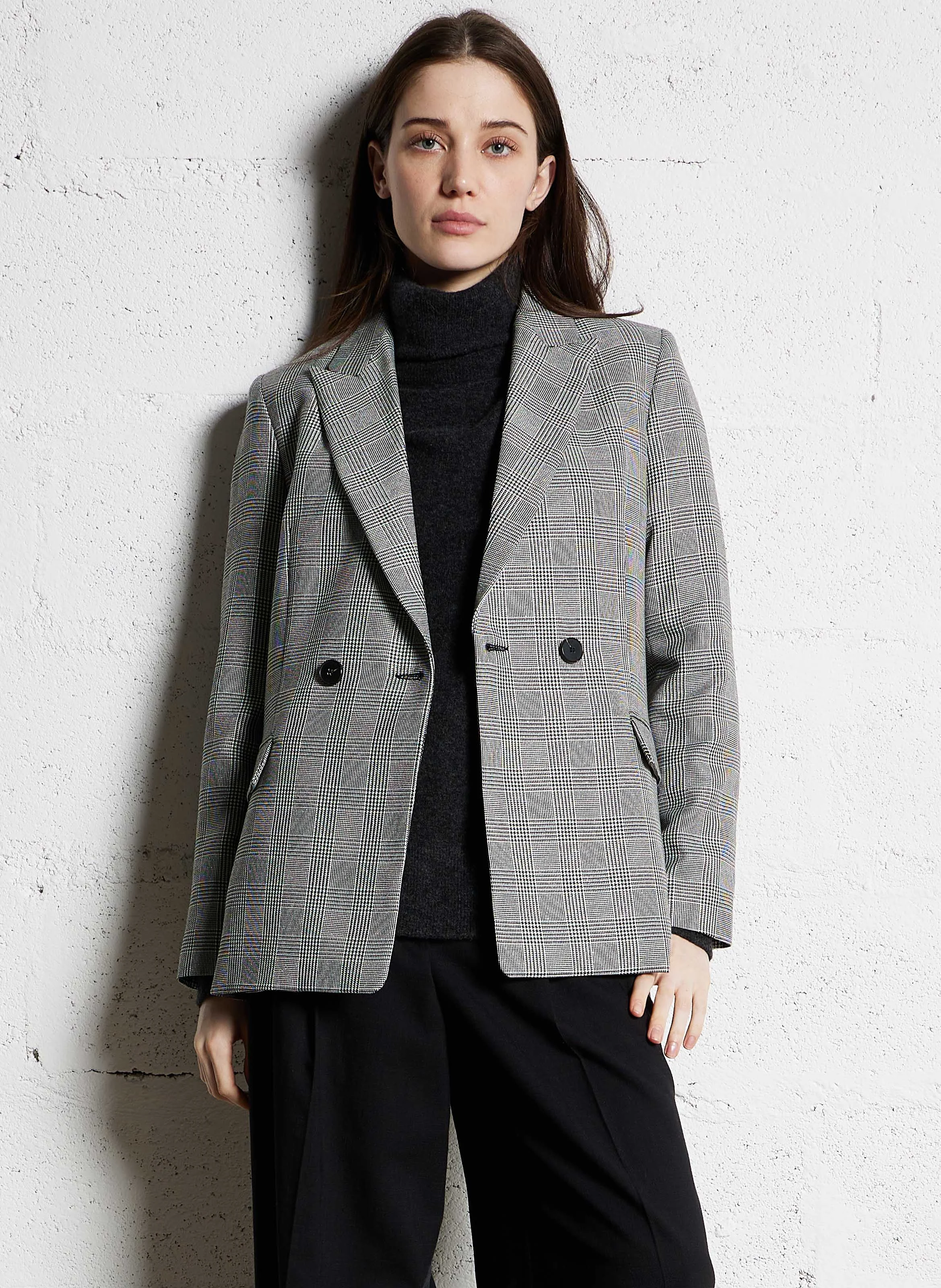 Veste de costume oversize à motifs| Noir
