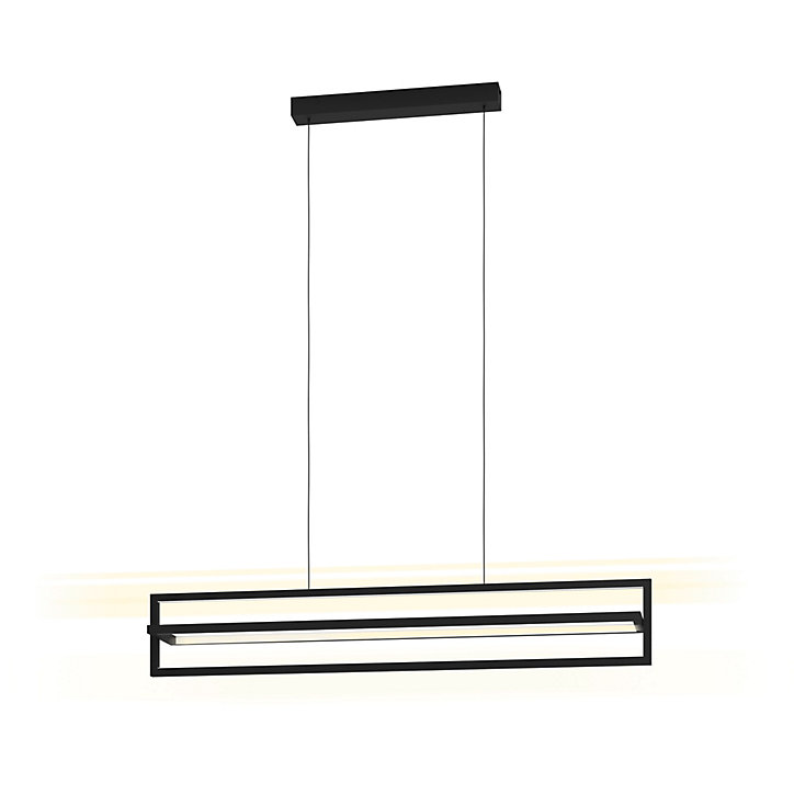Suspension LED intégrée Siberia IP20 4500lm 34W L.78 x l.16 x H.110 cm Eglo noir dimmable