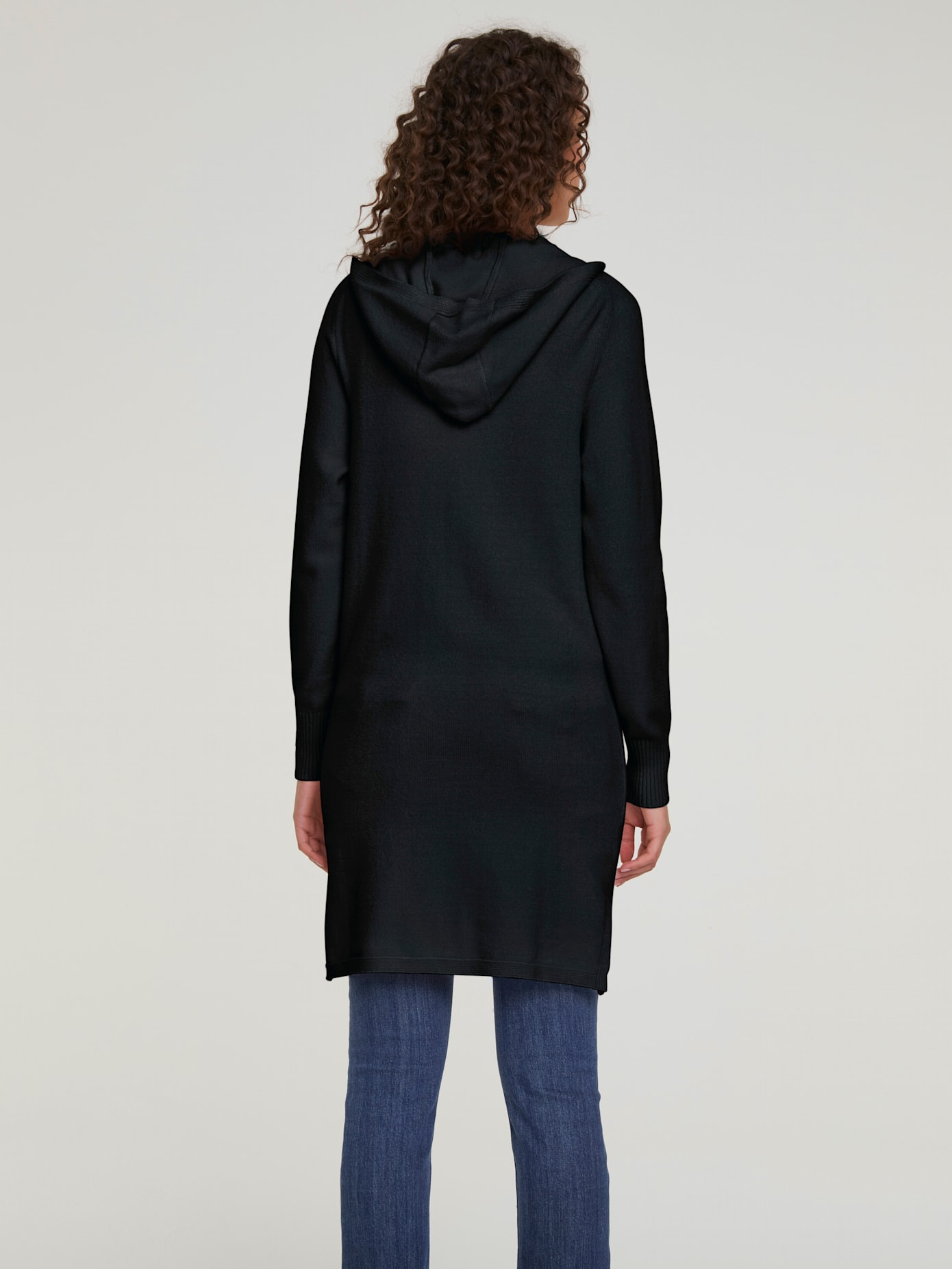 Veste longue en tricot style cardigan